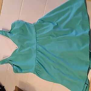 Vintage L.L.Bean 14 blue one piece swim suit bathing 🩱